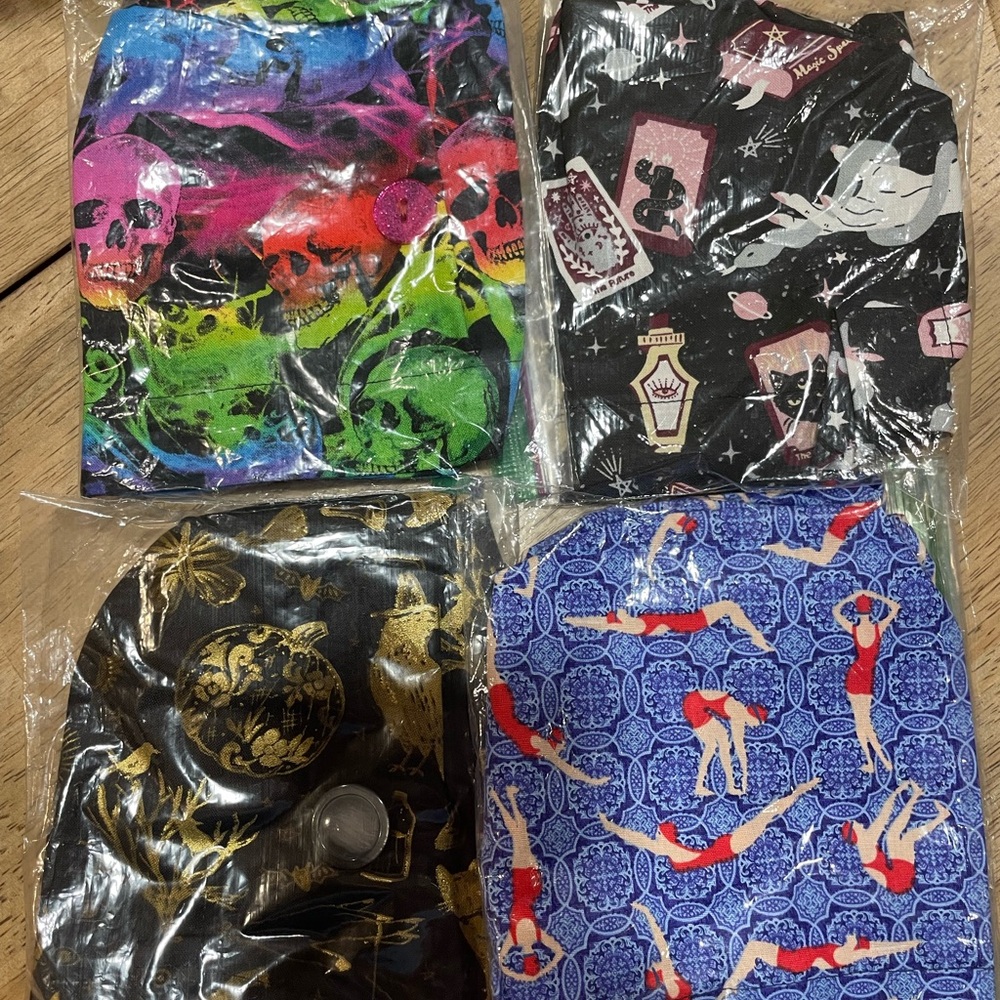 Colorful Graphic Women’s Euro Scrub Caps (4)